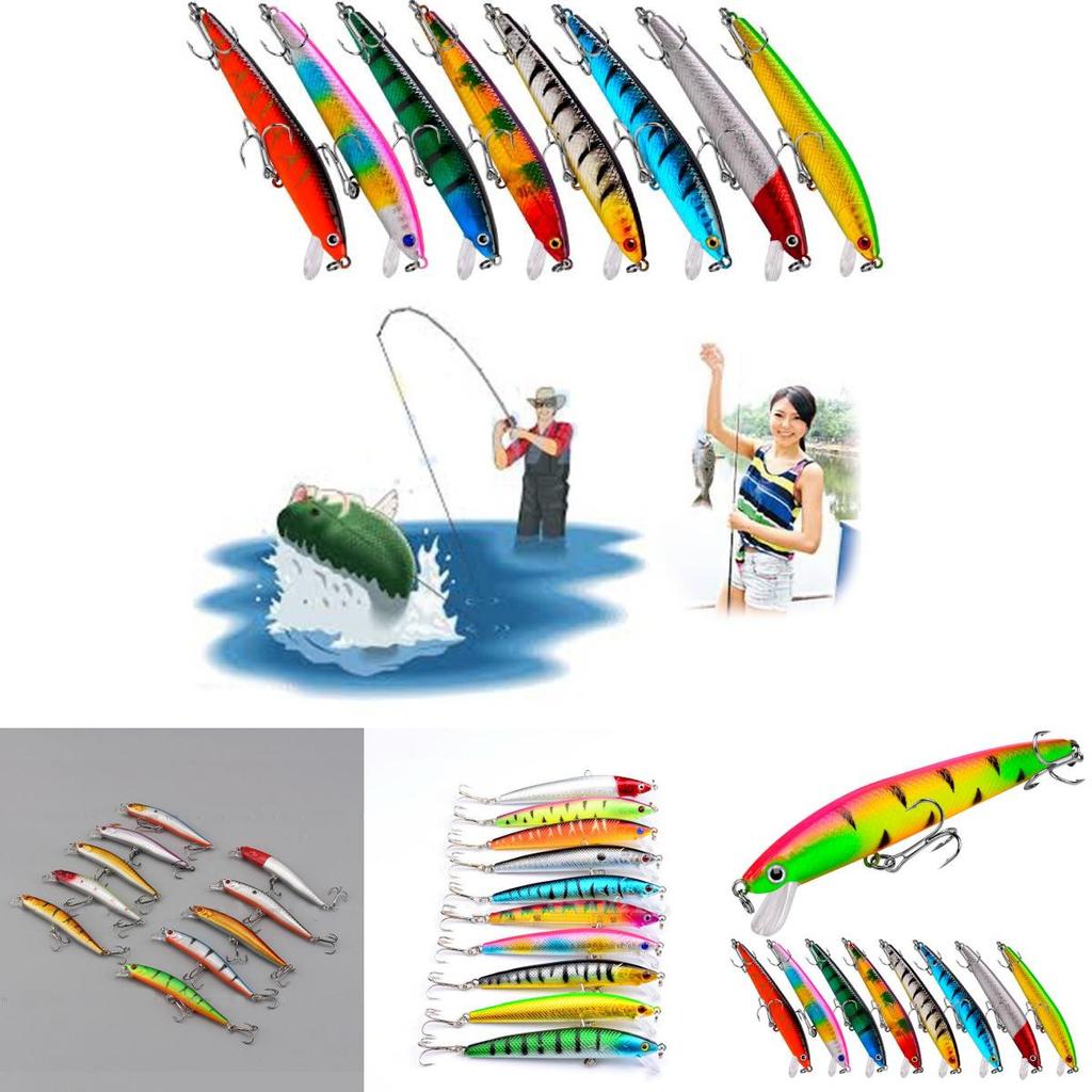 Durable Plastic Fishing Lures Set 10 Colors 8.5g 9.5cm Realistic Minnow Baits