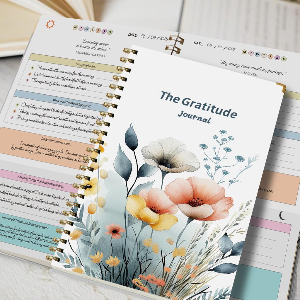 1Pc: Daily Prayer Book Undated Daily Gratitude Planner Full-Color Interior Pages Hardcover With 2Pc Quote Stickers