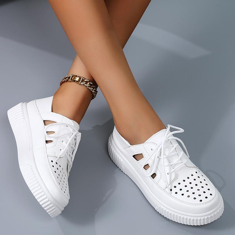 Women’s Wedge Sneakers White Leather Sandals Comfort Casual Blue Summer Maternity Shoes Plus Size