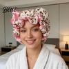 Soft Plush Sleep Hat Leopard Print Sleeping Bowknot 3D Cat Ear Decor Adjustable No Satin Cap Frizz Fit Double Layer Lined Hair Protection Bonnet