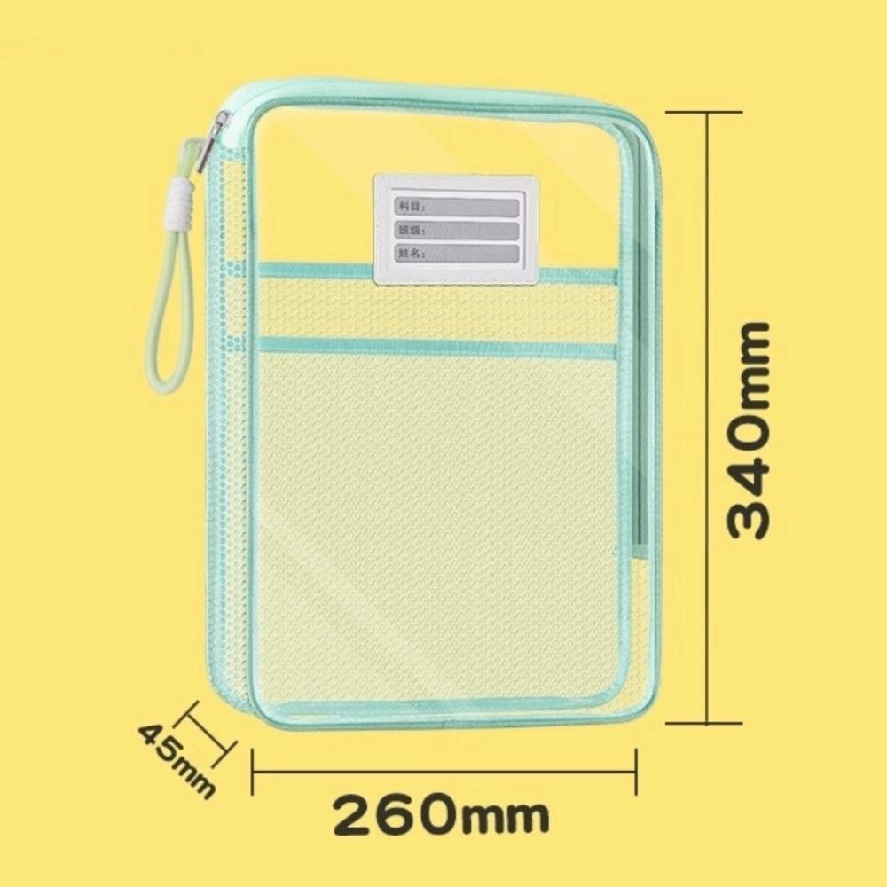 Borsa Portadocumenti Trasparente con Zip Buste Cartellina con Manico Nuova Borsa per Studenti Materiale Scolastico