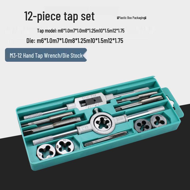 Zinklegierung Gewindebohrer- und Schneideisen-Schlüssel Kombinationsset