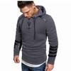 Autumn Winter Hooded Men's Leather Casual Personality Fashion Sweater Splicing Jacket Moisture Wicking Comfortable Fit Skin-friendly Breathable Tops