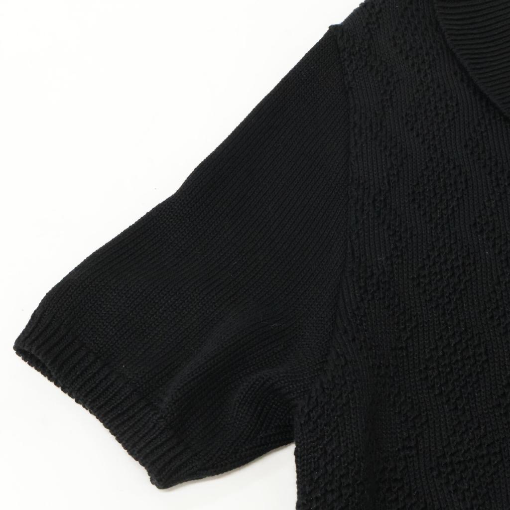 ERNEST W. BAKER Black Zip-Up Knit Polo tops M blackUsed