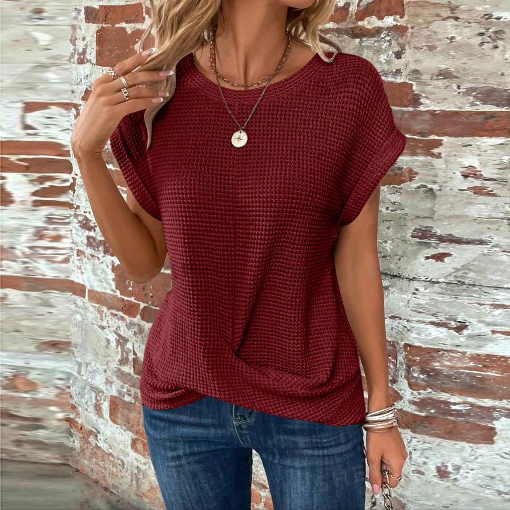 Womens Tops Short Sleeve Knit Going Out Tops for Women Casual Front Tee Sparkly Tops for Women