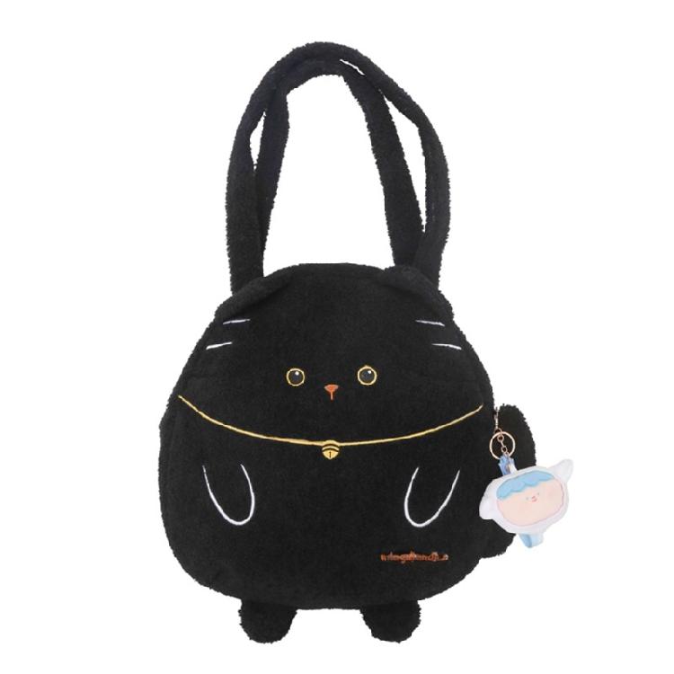2023 Мультяшная кошка Сумка через плечо для девочки Женская Зимняя сумка Сумка-тоут Большая вместимость