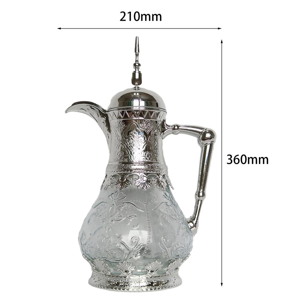 Arabic Style Coffee Pot 1600ml Tea Pot Multipurpose with Rotating Lid Juice Tea Kettle Insulated Coffee Carafe for Party Tea