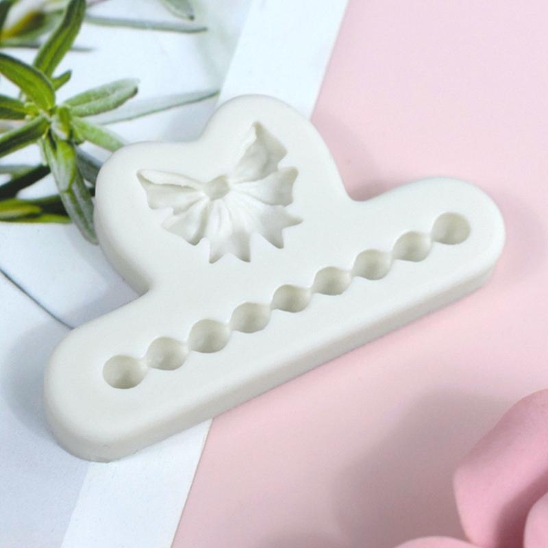 Silicone Chocolate Moulds Fondant Mold Bowknot Pearl Necklace Shape Silicone Material Household Baking Mould Baking Tool