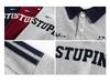 Women's Retro Striped Color Block Pullover Sweatshirt with Letter Embroidery - Casual College Style