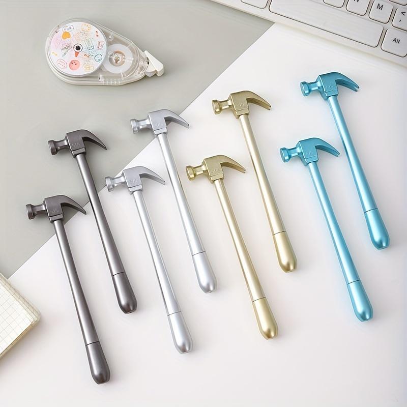 

10 шт. Ручки-молотки, Ассорти цветов, Быстросохнущие черные чернила, Тонкий стержень 0,5 мм - Набор для ежедневного офиса, креативные подарки и подписи