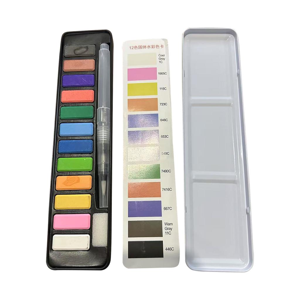 Mini Watercolor Paint Set Box Portable Lightweight Travel-Sized Moisturizing Palette for Painting and Sketching