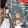 2D Flat, 2D Flat-Christmas Hat Snowman Garden Flag 1-28X40 Inches Outdoor Garden Flag Double-Sided Home Decoration Courtyard Decoration Outdoor Decora