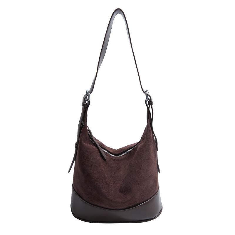 Large-capacity Autumn-winter Retro Single-shoulder Crossbody Bucket Bag