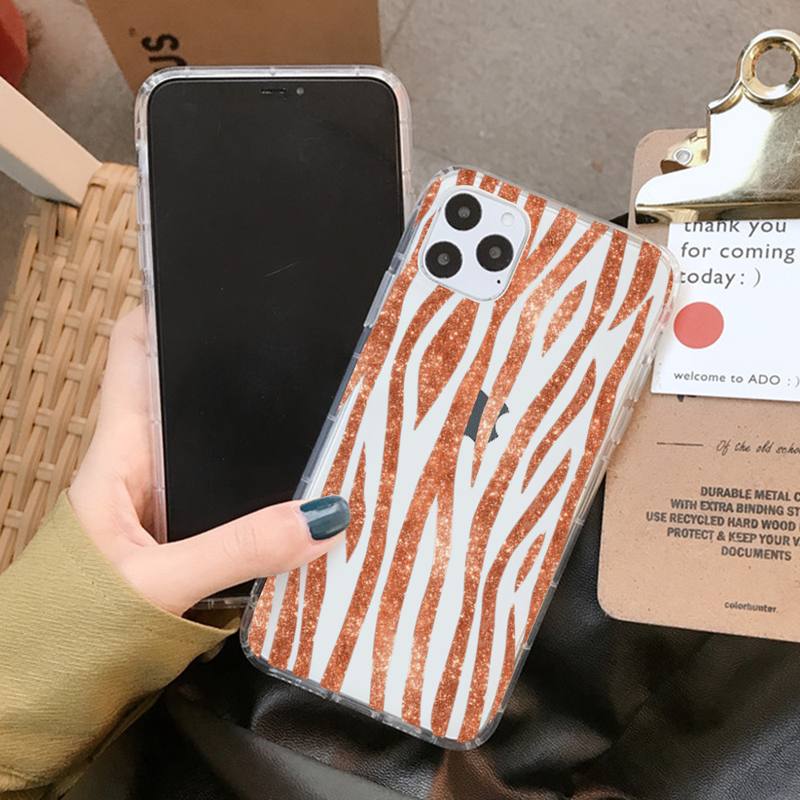 Cartoon Zebra Pattern Phone Case for iPhone 11 12 13 Mini Pro XS MAX 8 7 6 6S Plus X 5S SE 2020 XR Clear Case