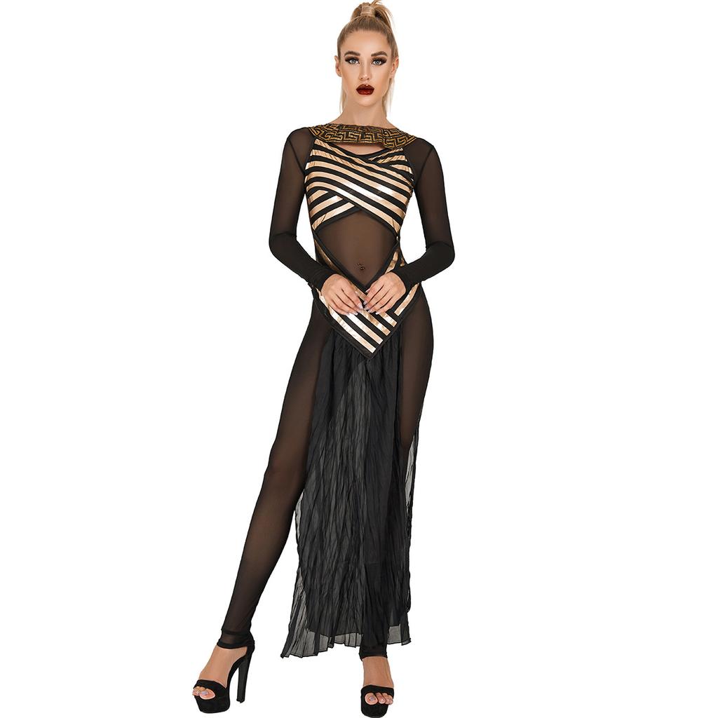 Halloween drag Greek Muse Cleopatra Muse kostým cos čarodějnice starověké římské uniformy Athény