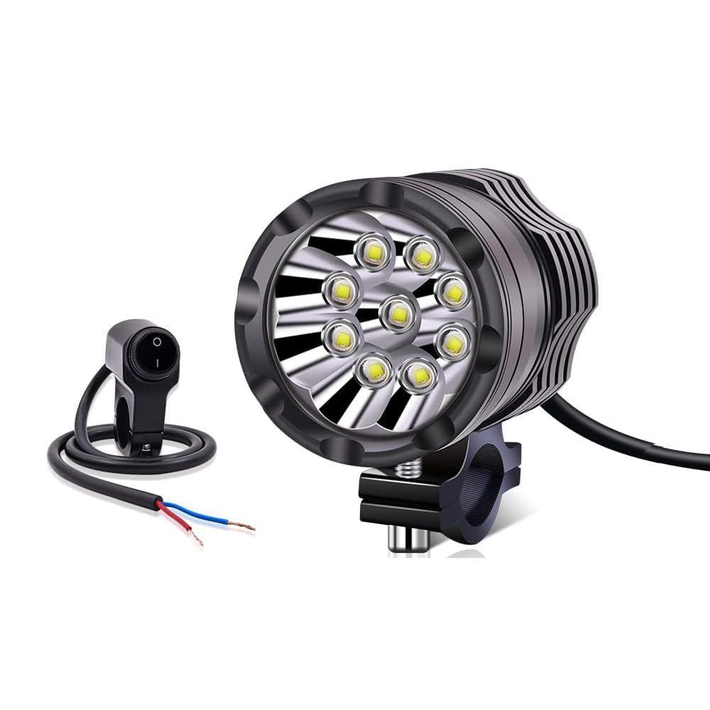 

Aoling Motorcycle Fog Lamp, LED 9 LED, Motorcycle Auxiliary Fog Light, White Spot Headlight,