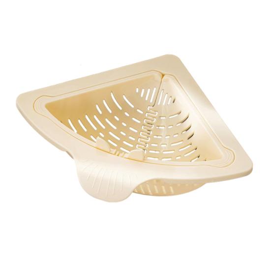 Triangular Magnetic Sink Strainer Corner Drain Basket with Twist-Open Bottom Automatic Dumping Kitchen Sink Waste Catcher for Food Scraps Debris