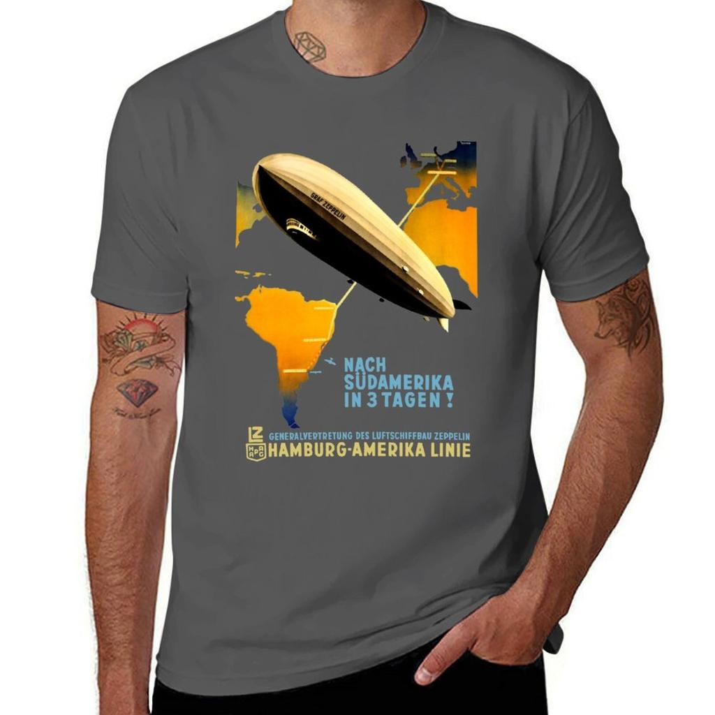 Flug Zeppelin Berlin nach Buenos Aires Werbe T-Shirt Ultra Weiches Atmungsaktives Tee Top