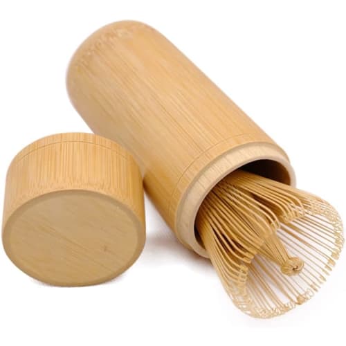Qingyun LEE 100-Stem Bamboo Chasen (Tea Ceremony Utensils) for Outdoor Tea Ceremony, Straightening, Whisking, Powder, and More, Bamboo Color