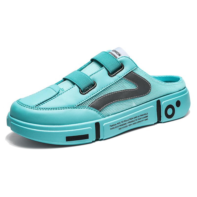 Platform Half Shoes For Men Mules Sandals Flat Summer Backless Loafers Slippers Man Slides Lace Up Mens Semi-Drag Casual Shoes