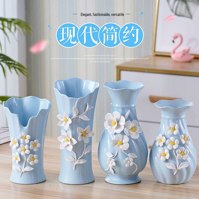 European Modern Ceramic Vase for Flower Arrangements - Ideal Home Decor for Living Room, Dining Table, or Coffee Table - Perfect Housewarming Gift
