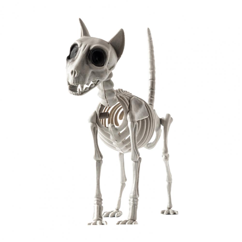 Long Lasting Halloween Prop Durable Plastic Skeleton Halloween Skeleton Decor for Courtyard Graveyard Cat Dog Bird Rat Goat Head