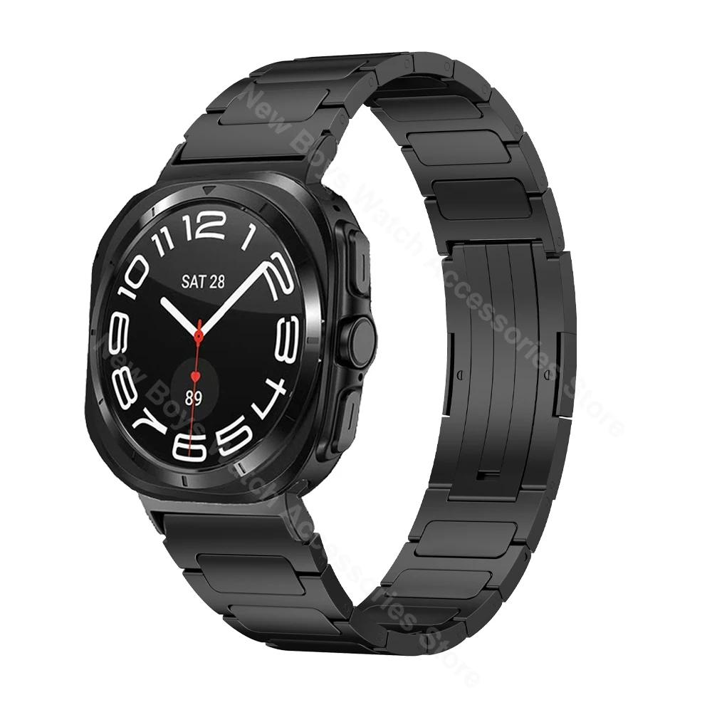 Luxury Titanium Band for Samsung Watch 7 Ultra 47mm Watchband Link Bracelet for Samsung Galaxy Ultra 7 47MM No Gaps Metal Strap