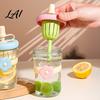 Tea And Water Separation Glass Tumbler Straw Cup with Detachable Filter Macaron Color Flower Infuser Bottle for Green Lovers Decor Portable