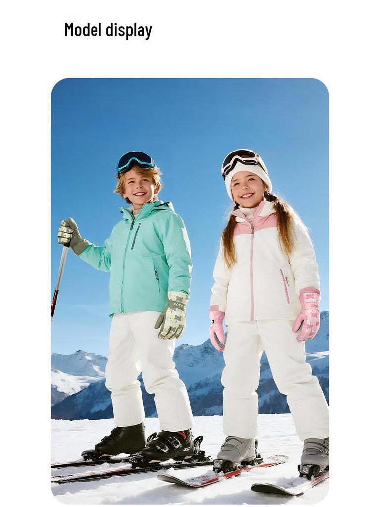 Children's Warm Waterproof Winter Ski Gloves, Non-Slip, Fleece-Lined for Ice Skating and Snow Play