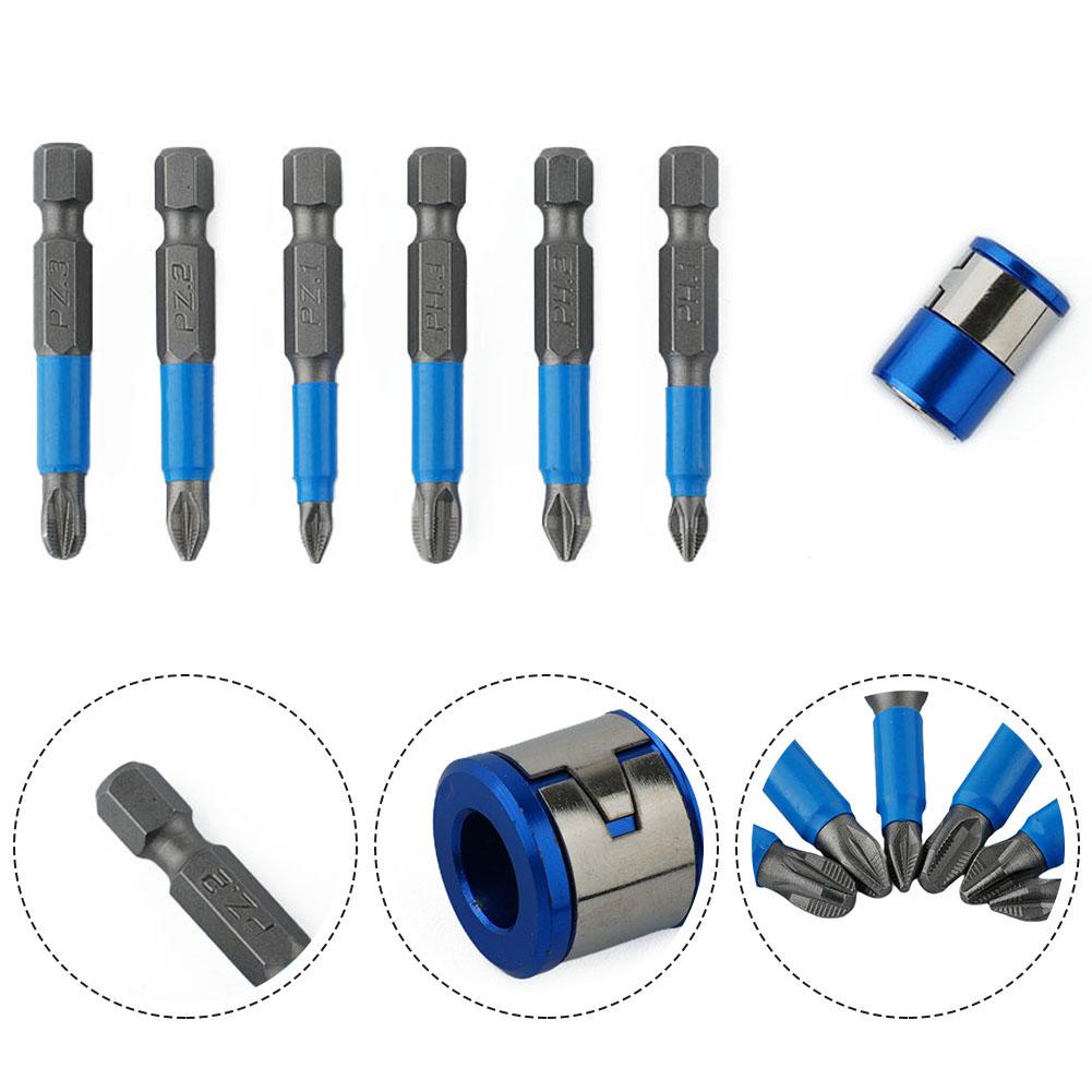 Set Screwdriver Bit 50mm Length 6Pcs/Set Alloy Steel Anti Slip PH1/PZ1/PH2/PZ2/PH3/PZ3 Wear Resistance Brand New