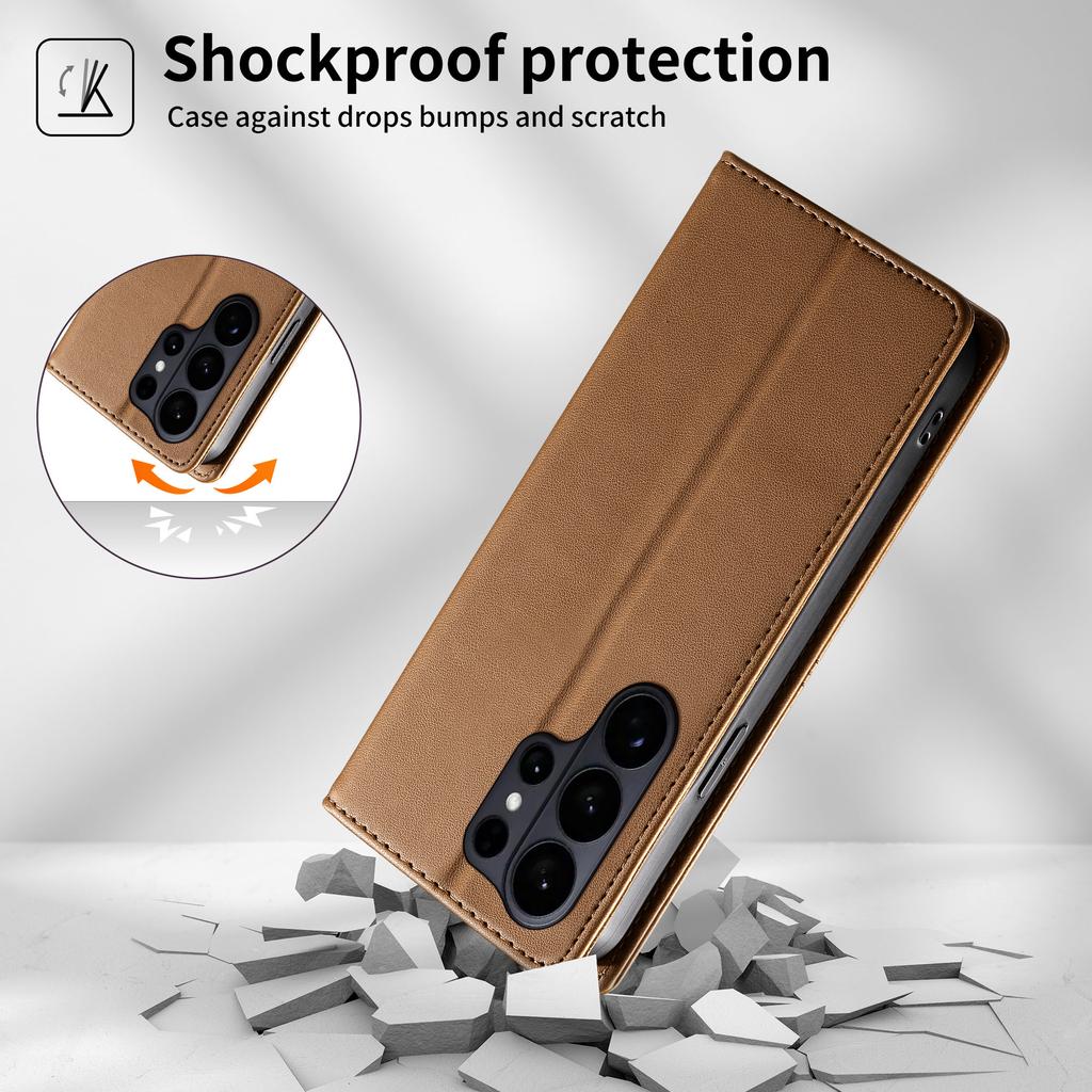 Business Luxury Strong Magnetic phone case For Samsung S26 Ultra S25 Plus S24 S23 A16 A26 A36 A17 A07 RFID kickstand Flip Cover