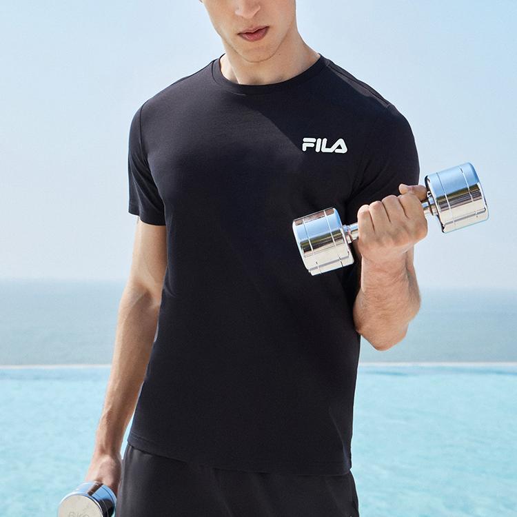 New FILA Fitness T Shirt Men's Pitch Black A51M521108F-BK