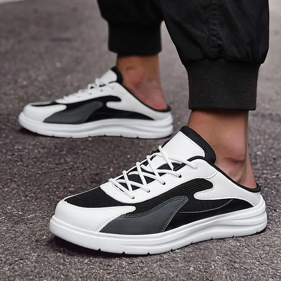 Fashion Half Sandals Man Mules Rubber Shoes Comfortable Pvc Low Price 2025 Fashion High Quality Adult Y2k Elegant Style Slippers for Men