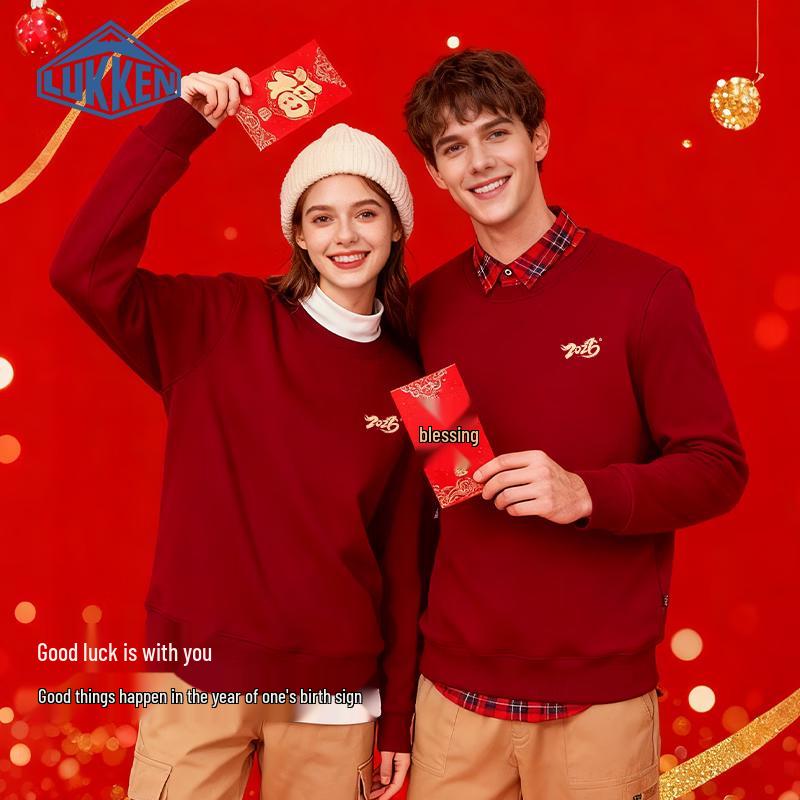 LUKKEN Men s Casual Logo Print Crewneck Sweatshirt L