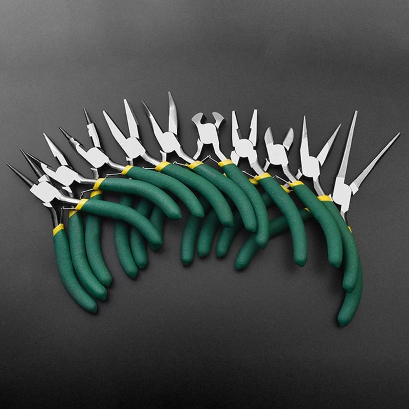 Mini Pliers, Long Nose, Bent Nose, Diagonal, End Cut, Linesmans, Needle Nose Pliers, 5'' Plier for Jewelry Making