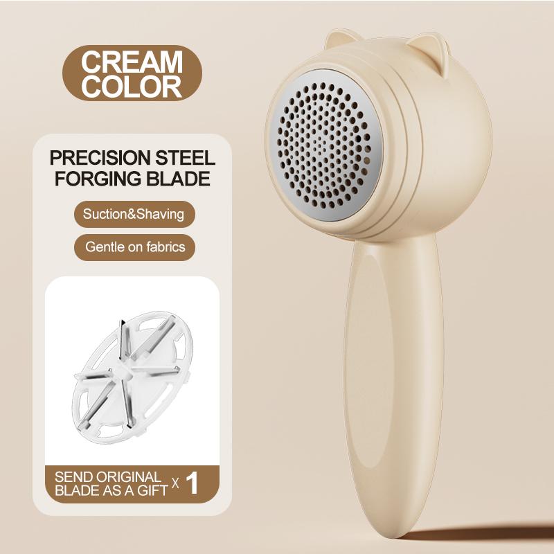 Portable, rechargeable cat ear-shaped lint remover for home use. Gentle on clothes, won t snag or damage fabrics