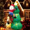 Christmas Inflatables Decoration Dog Bite Santa Built-in LED Inflatable Model Luminous Xmas Atmosphere Outdoor Decor Model