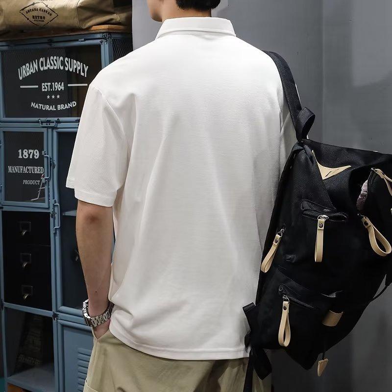 American Moisture Wicking Soft Premium Breathable Men's Loose Fit Polo Shirt - Wrinkle Resistant Casual Athletic Short Sleeve Neck Shirt