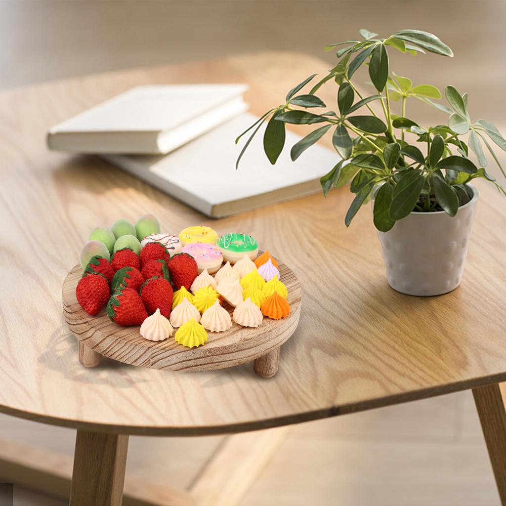 Sevenmye 3 Pcs Wood Plant Stand 8 Inch Round Potted Plant Stand Wooden Risers Pedestal Plants Pot Stool Decor Flower Pot Holder