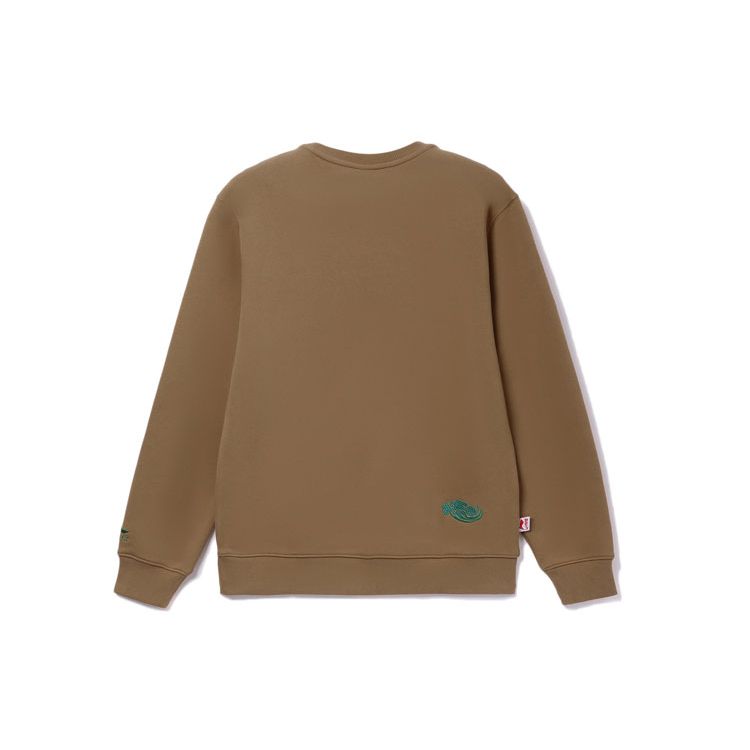Li Ning Sports Trend Series Embroidered Crew Neck Sweatshirt Men Sweatshirt Brown AWDRF21-4