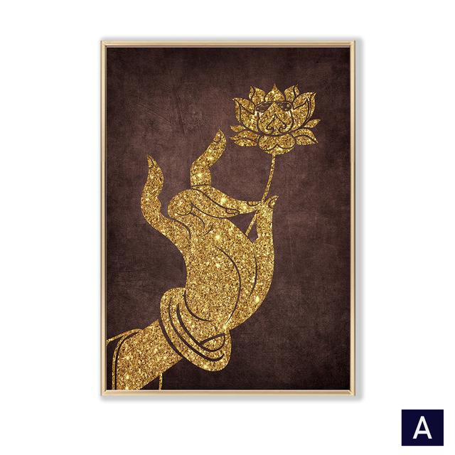 

Абстрактная картина Будды на холсте, буддийский символ лотоса, принт, плакат, гостиная, домашний интерьер, современная картина, декор дзен, йога 21cm×30cm NoFrame