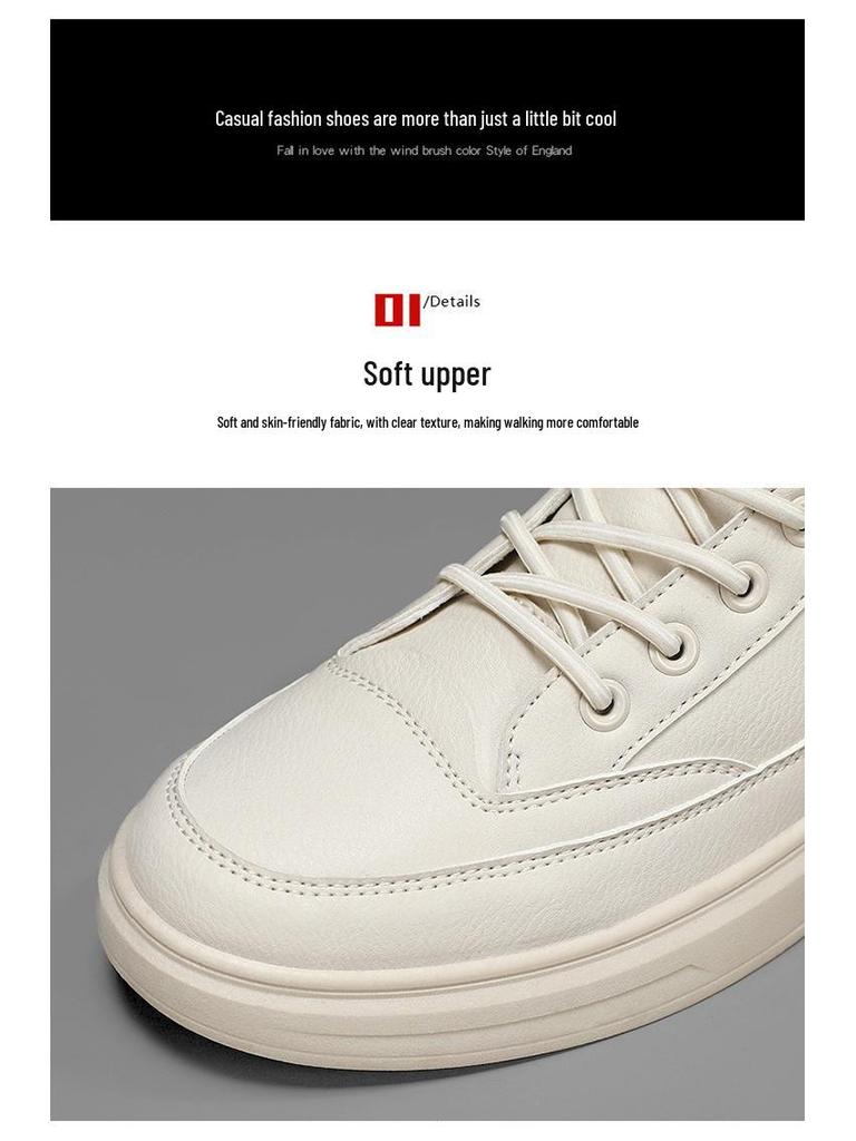 Wiosenne, męskie, oddychające, skórzane buty za kostkę z 2025 r. – modne, uniwersalne, antypoślizgowe, odporne na zużycie, codzienne trampki do jazdy na deskorolce