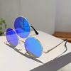 New Trendy Y2K Hip Pop Funny Shades Women Ins Brand Design Decor Sunglasses Retro Round Metal Travelling Sun Glasses