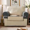Plaid Stretch Non-Slip Sofa Armrest Cover - Thickened Solid Color Protective Textile