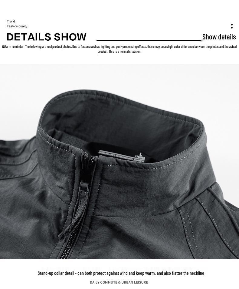 Men's Cross-Border Business Casual Windproof Stand-Up Collar Loose Jacket for Spring and Autumn