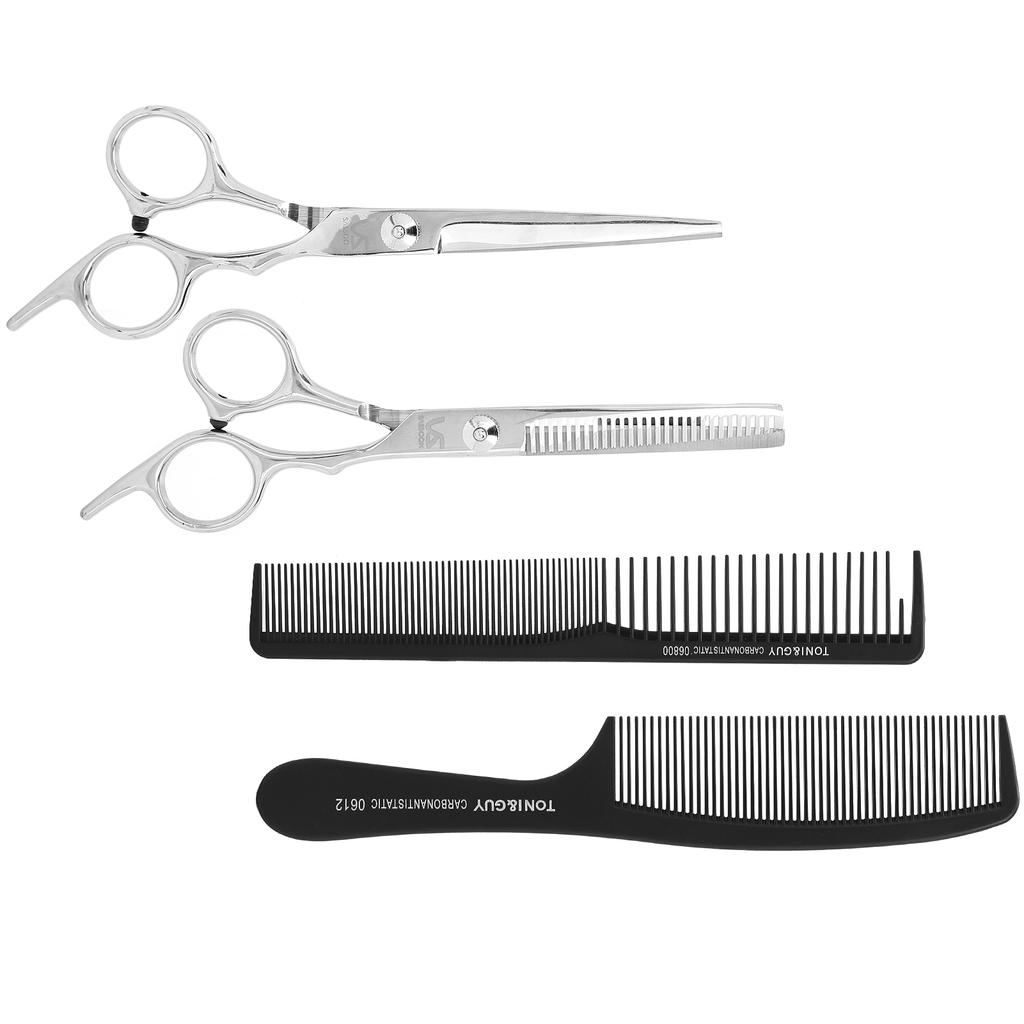 Haarschneidescheren-Set Edelstahl Haarschnitt Ausdünnscheren-Set mit Aufbewahrungsbox