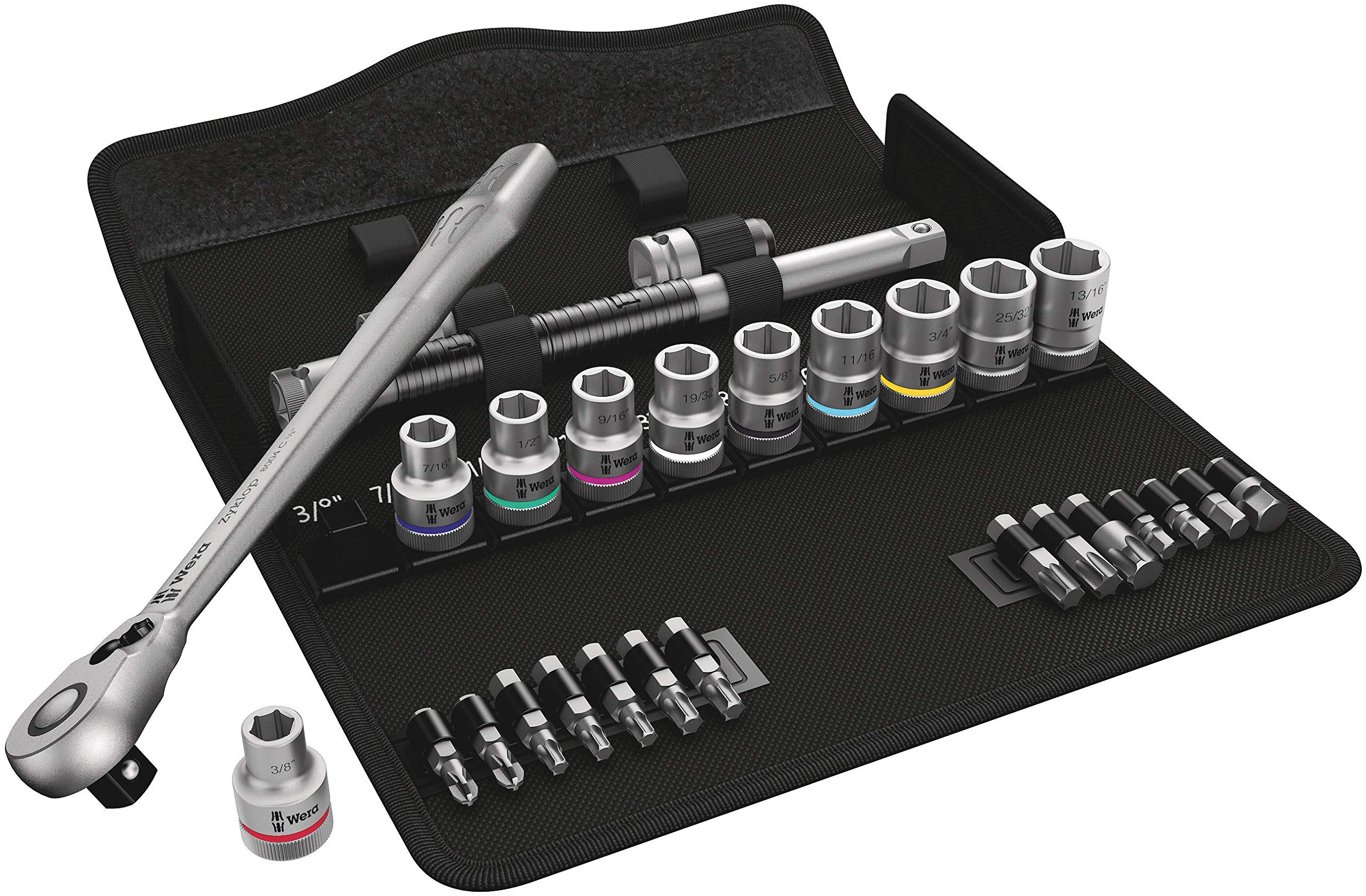 

Wera 05004081001 Zyklop Metal Ratchet Set Lever Type 8100 SC 11 Inch 28 Piece Set Japanese Import 1/2 [Regular Product]