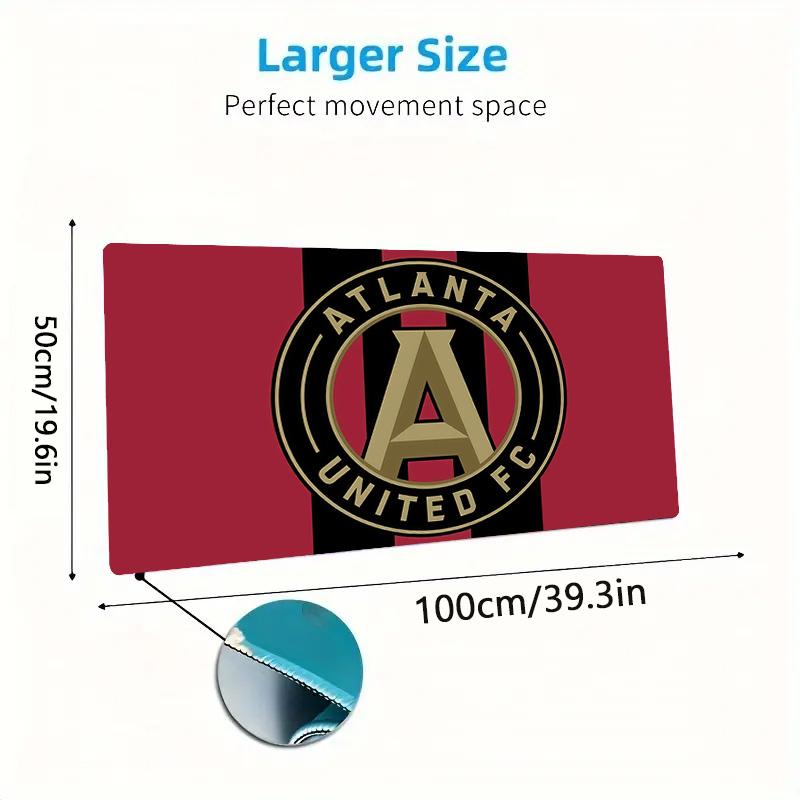 Atlanta United FC Druck Kissen Rutschfest Laptop Tablet Großes Mauspadd XXL Matte Mini-PC Spielmatte Mit Verriegeltem Rand