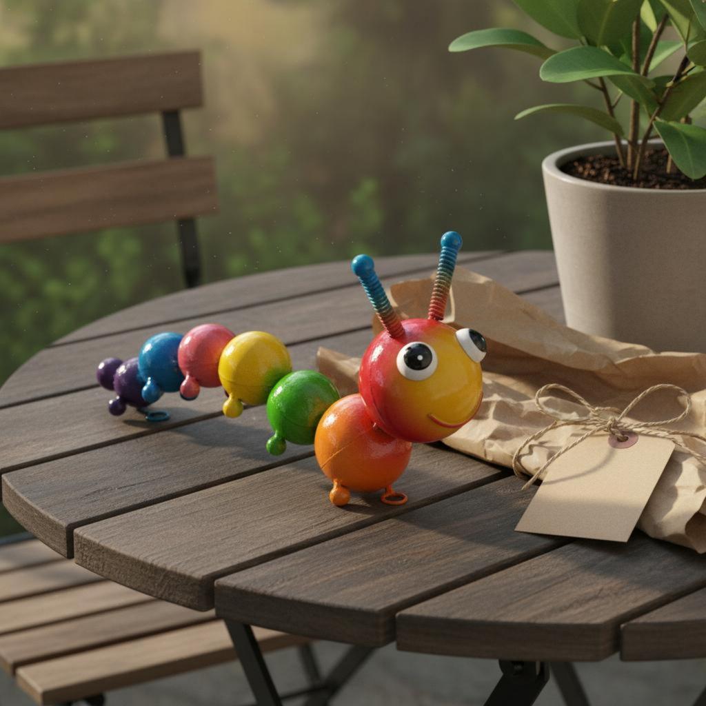 Colorful Metal Caterpillar Figurine Outdoor Decoration Metal Caterpillar Decor Bug Garden Decor Handmade Design Handmade