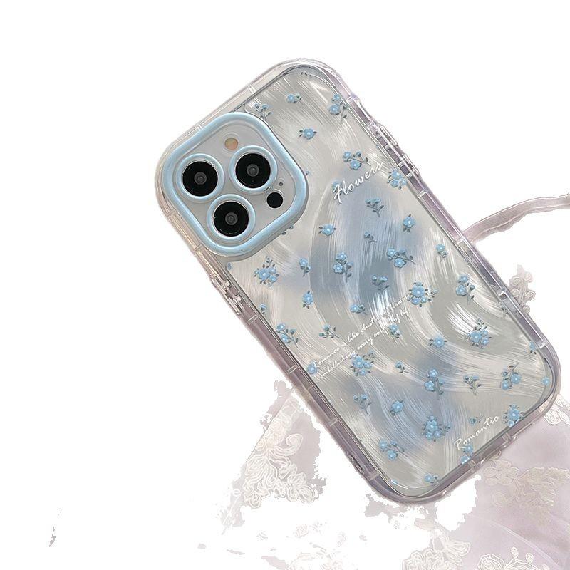 Spring and summer full screen small floral application Apple 11Promax mobile phone case 11pro feather puff case IMD fine hole
